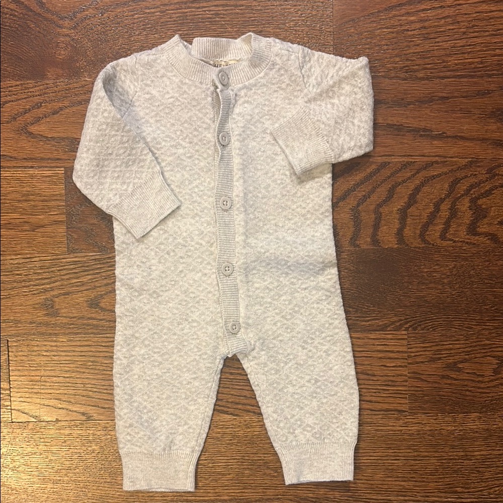 Hope and Henry Gray One Piece with Long Sleeves Baby 0-3 months